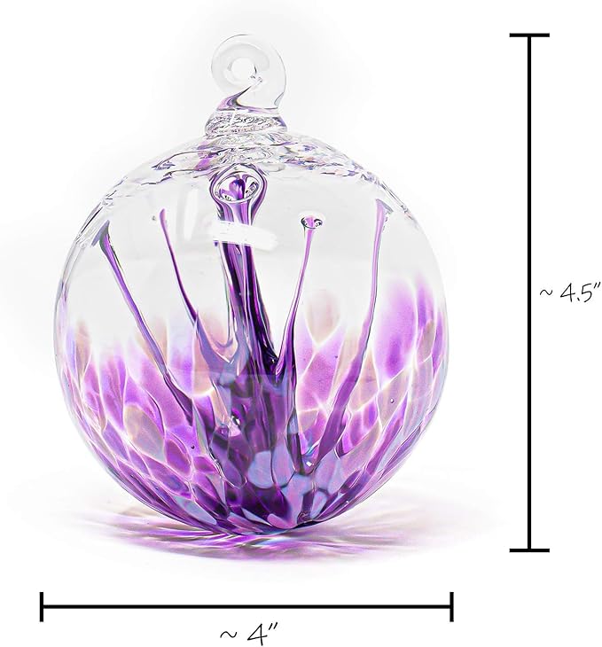 Luke Adams Handmade Glass Gazing Balls for Garden – Hand Blown Glass Gazing Ball for Yard Décor – Decorative Garden Globe (Purple Crush/Lavender)