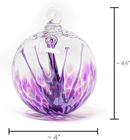 Luke Adams Handmade Glass Gazing Balls for Garden – Hand Blown Glass Gazing Ball for Yard Décor – Decorative Garden Globe (Purple Crush/Lavender)