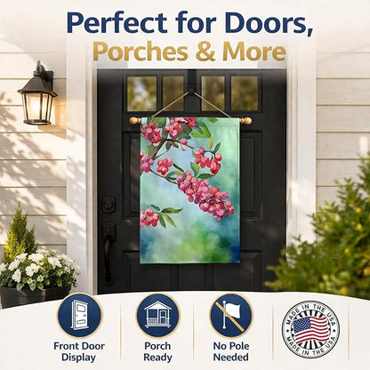 Caroline's Treasures Pennsylvania Mountain Laurels in Watercolor House Flag Large Porch Sleeve Pole Decorative Outside Yard Banner Artwork Wall Hanging, Polyester, House Size, Multicolor