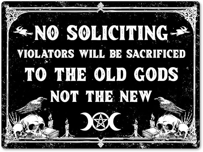 Witchy Bathroom Metal Sign - Dark Humor No Soliciting Signs, Spooky Home Decor Aesthetic Aluminum Rust Free 9" X 11", Pre-Drilled Holes, Weather Resistant
