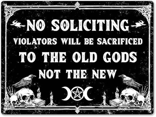 Witchy Bathroom Metal Sign - Dark Humor No Soliciting Signs, Spooky Home Decor Aesthetic Aluminum Rust Free 9" X 11", Pre-Drilled Holes, Weather Resistant