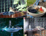 Solar Fountain, Solar Powered Bird Bath Fountain with 4 Nozzles 1.4W Solar Panel Kit Water Pump, Outdoor Watering Submersible Pump for Pond, Pool, Garden, Fish Tank