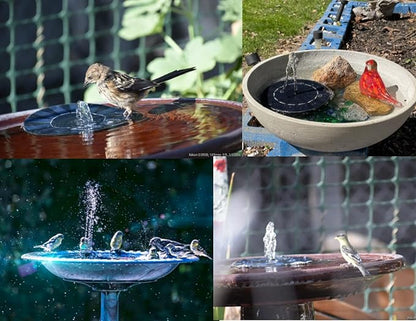 Solar Fountain, Solar Powered Bird Bath Fountain with 4 Nozzles 1.4W Solar Panel Kit Water Pump, Outdoor Watering Submersible Pump for Pond, Pool, Garden, Fish Tank