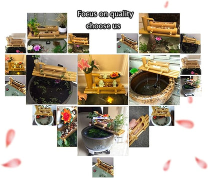 Water Features for The Garden Bird Bath Bamboo Fountain Outdoor WaterFountain is Suitable for Garden Fish Tank Ponds, Etc. to Make It More Exquisite,3(2(60cm/23.6in)
