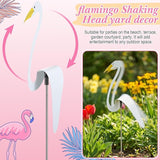 Sliner 3 Pcs Flamingo Shaking Head Dancing Yard Decorations Vibrant Pink Rose Red White Bobbing Flamingos with Replaceable Adhesive Dots for Garden Porch Patio Lawn Ornaments Outdoor Decor