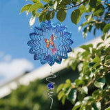 Wind Spinners Butterfly Hanging Outdoor, 12In Stainless Steel Spinfinity Wind Spinner, Blue Wind Chimes for Outside, 3D Kinetic Sculpture Suncatcher, Metal Yard Ornaments, Butterfly Garden Spinners