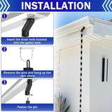 Black Metal Rain Chain Gutter Adapter for Gutter Downspout Connect Rain Chain Installation