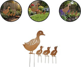 Iron Garden Ornament Wrought Metal Family Decor for Outdoor Lawn and Backyard Landscaping