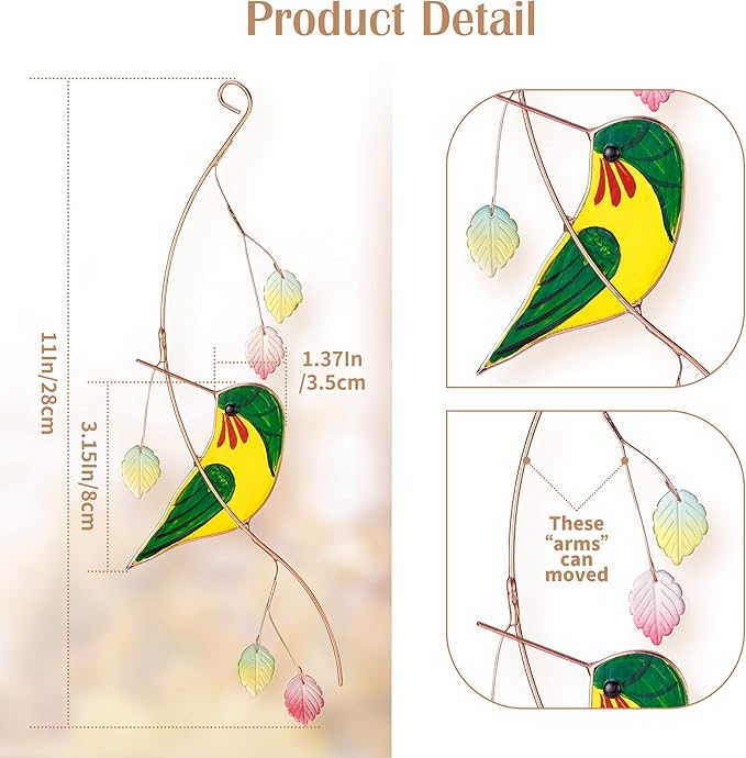 Lolitarcrafts Hummingbird Stained Glass Sun Catcher A Lovely Gift for Your Family