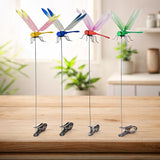 Jongdari 20pcs Dragonfly Hat Clip Realistic Fake Dragonflies Clip-On Garden Outdoor Decor Stakes Plastic Dragon Fly Clips Plant Decorations for Pot