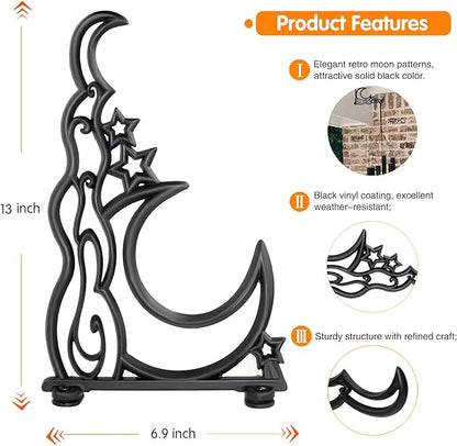 Heavy Duty Plant Hanging Bracket, Moon & Sun Shape Solid Aluminum Plant Hanger, Durable Rust-Resistant Wall Mount Hooks for Hanging Plants Bird Feeder Lanterns Wind Chimes (Set of 2)