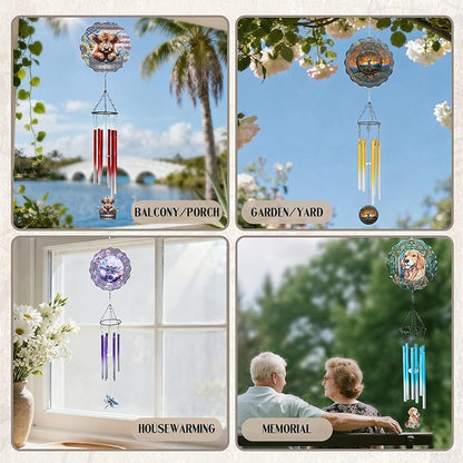 Tree of Life Wind Chimes - Metal Windchime with Spinners Outdoor Garden Patio Yard Decor Indoor Balcony Home Hanging Christmas New Year Housewarming Birthday Gift for Women Mom Grandma Wife