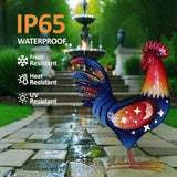 Natelf Solar Rooster Statue, Outdoor Metal Rooster Decor with Solar Light, Hand-Painted Weatherproof Garden Art for Yard, Patio - Unique Gift