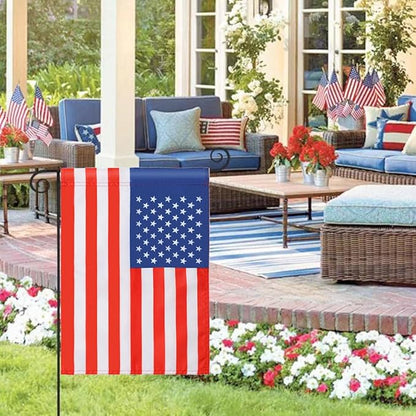 2 PACK Freefy American Garden Flag 12 x 18 Inch,Patriotic Double Sided Polyester Printed Flag,USA ResidentialYard|Garden Decor,American Flag Garden Flag