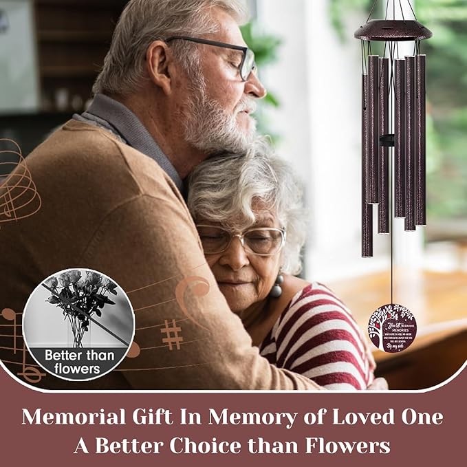 Memorial Gifts for Loss of Mom/Dad - 32" Cardinal Sympathy Wind Chimes with Tree of Life - Bereavement Remembrance Condolence Gifts for Loss of Loved One -Memorial Chimes for Outside Garden