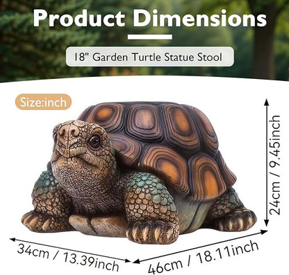 24" Large Golden Lion Statue for Garden, Outdoor Sculpture, Animal Decor for Yard Porch Entryway Patio Living Room (Large, Garden Turtle)