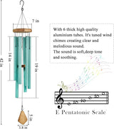 Large Wind Chimes for Outside Deep Tone, Big Wind Chime with Turquoise Finish Outdoor Clearance for Garden,Yard,Patio Decor (Blue Patina, Large, 42)