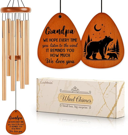 Gifts for Grandpa, Grandpa Wind Chimes, Best Gift for Grandpa, Birthday Gift for Grandfather from Granddaughter, Grandson, Grandpa Gifts Ideas for Father's Day Christmas -Large 36''