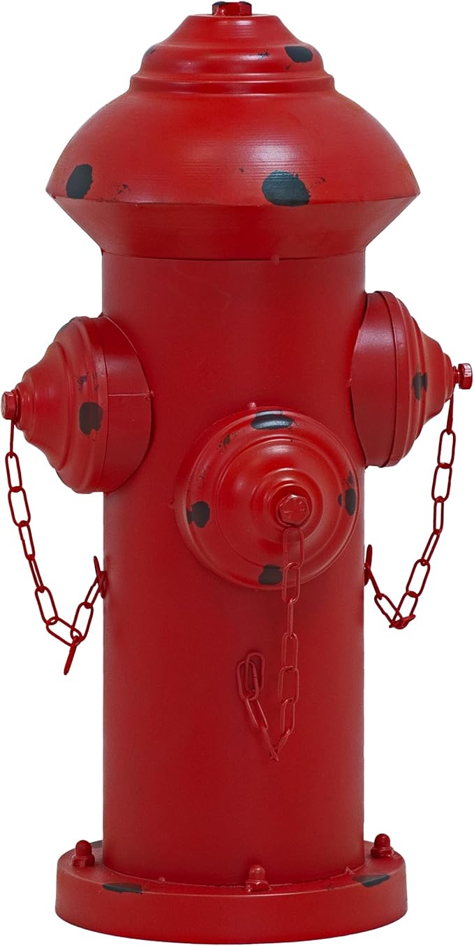 Sunnydaze Fire Hydrant for Dogs to Pee On - Dog Fire Hydrant Pee Post for Potty Training - Red Powder-Coated Paint Finish - 21" H