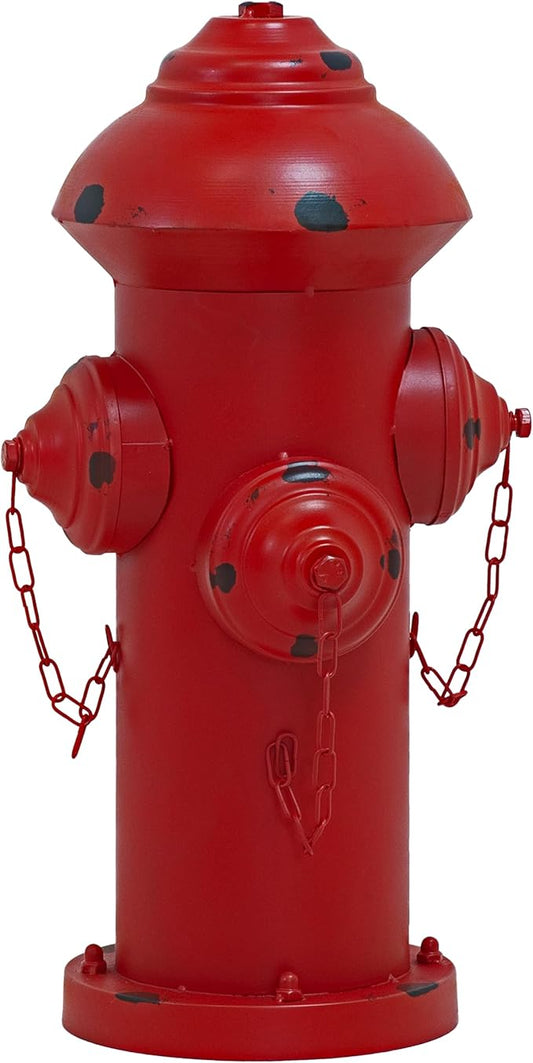 Sunnydaze Fire Hydrant for Dogs to Pee On - Dog Fire Hydrant Pee Post for Potty Training - Red Powder-Coated Paint Finish - 21" H