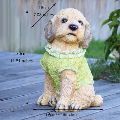 Garden Statue Animal Sculpture Outdoor Decor Gift Outdoor Statues Courtyard Resin Decoration Outdoor Garden Simulation Animal Statue Living Room Corridor Dog Sculpture(19 * 18 * 30cm)