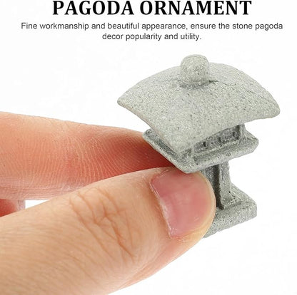 PRETYZOOM 12pcs Miniature Pagoda Figurines, Zen Garden Fish Tank Aquarium Gazebo Ornament Chinese Pagoda Statue Plant Pots Bonsai Micro Landscape Decoration