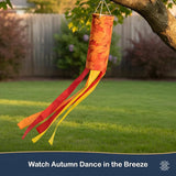 Madrona Brands Fall Leaves Windsock | Durable Outdoor Hanging Wind Decoration | Patio, Porch, Yard | 48 Inch