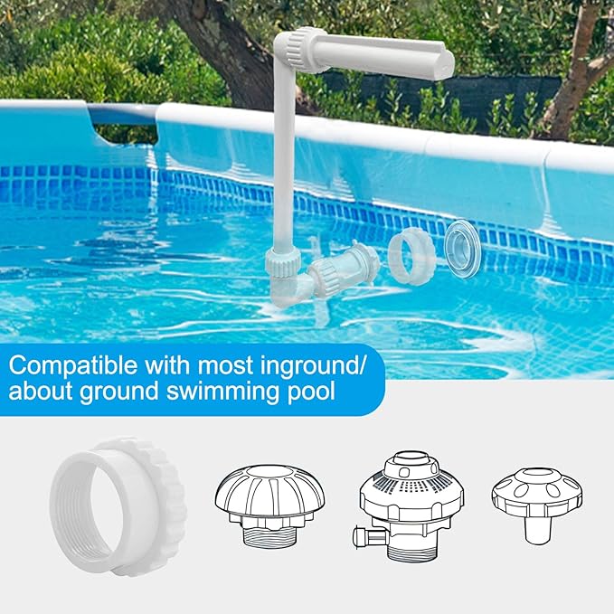 2-Pack Pool Fountain - Dual + Single Spray Water Fountains for Above and In-Ground Pools, Adjustable Swimming Spa Accessories Decoration Summer Water Temperatures Cooling.