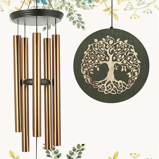 36" Memorial Tree of Life Windchime for Outside, Large Deep Tone Tuned Bamboo Wind Chimes Outdoors, Chimes in Memory of Mom/Loss Loved One, Sympathy/Retirement Wind Chimes Gift Christmas Clearance