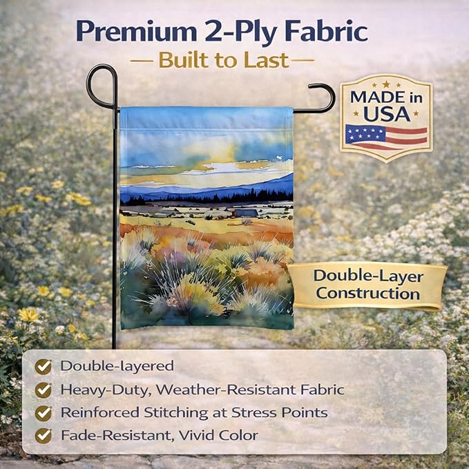 Caroline's Treasures Nevada Sagebrush in Watercolor Garden Flag Mailbox Flag Decorative Yard Flag Banner Outside Patio Artwork Yard Flower Beds, Garden Size, Multicolor