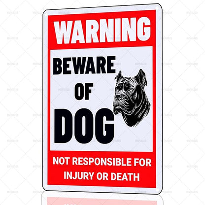 Beware of Dog Sign Cane Corso Metal Sign Warning Beware of Dog Signs for Fence Outdoor Farm Garden Gate Home Yard Decor 8x12 Inch