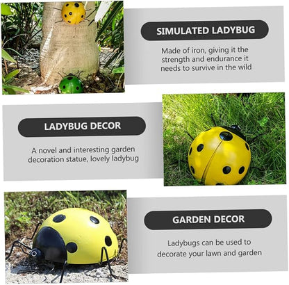 Homoyoyo Large Artificial Ladybug Pendant Creative Iron Garden Ornament for Home Decor Holiday Garden Lovers and Ladybug Enthusiasts
