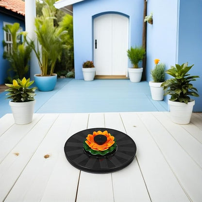 Floating Solar Fountain for Pond and Bird Bath with 16cm Lotus Design, Solar Powered Outdoor Water Fountain for Garden Landscaping and Fish Pond Decor