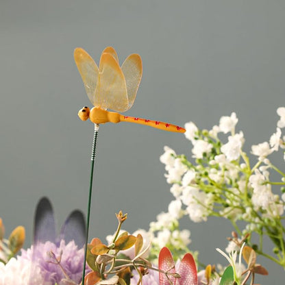 VGOODALL 24PCS Dragonfly Garden Stakes, Plastic Garden Decorations 4 Colors Dragonfly Ornaments for Indoor Outdoor Yard