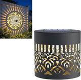 Decorative Solar Mandala Lights Outdoor, Solar Powered Metal Fence Light with Mandala Theme for Garden Post Patio Backyard Deck Step Wall Decor, Waterproof Windproof Durable Landscape (1Pcs Yellow)