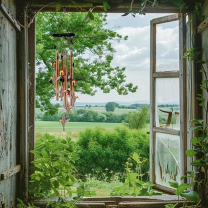 Wind Chimes Outdoor Clearance 32.2" luminum Tube Windchime with S Hook Decorative Wind Chime Hummingbird Gifts for Patio, Porch, Home Décor, Modern, Art Décor, Bronze