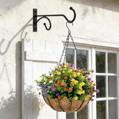 2PCS Plant Hanger Hooks 8Inch Hanging Plant Bracket,Metal Plants Bracket Wall Hooks for Hanging Plants, Bird Feeder,Flower Basket,Wind Chimes,Indoor/Outdoor Wall Mount