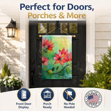 Caroline's Treasures Missouri Hawthorns in Watercolor House Flag Large Porch Sleeve Pole Decorative Outside Yard Banner Artwork Wall Hanging, Polyester, House Size, Multicolor