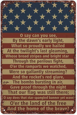 American Flag Star Spangled Banner Metal Signs Are For Home Patios, Terraces, Bars, Wall Decorations And Are 12x8 Inch In Size