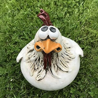 Garden Statues Funny Face Chicken Fence Ornament Resin Ornament Hanging Foot Chicken Yard Statue Outdoor Chicken Decor Garden Statues Yard Ornaments Decor