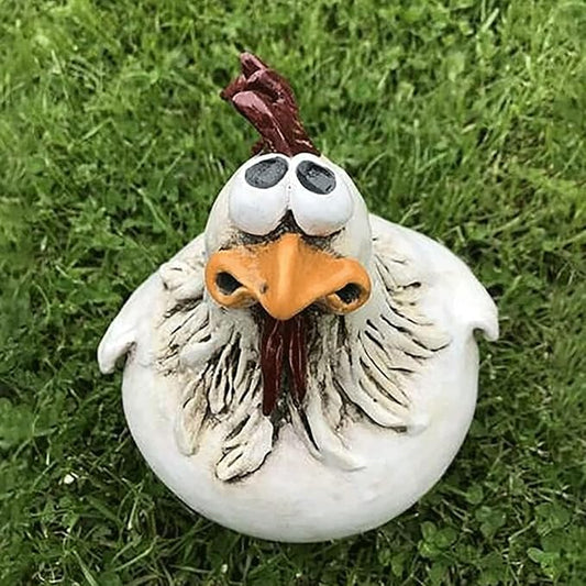 Garden Statues Funny Face Chicken Fence Ornament Resin Ornament Hanging Foot Chicken Yard Statue Outdoor Chicken Decor Garden Statues Yard Ornaments Decor