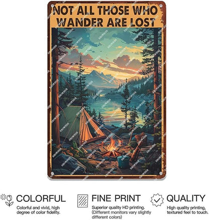 snowsun Funny Metal Signs Not All Those Who Wander Are Lost Vintage Tin Signs Aluminum Sign Home Garden Greenhouse Living Room Bar Cafe Outdoors 8 * 12 Lnch