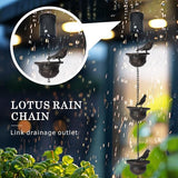 Metal Bird Rain Chain for Gutters, 7.8 Ft Rust-Resistant Outdoor Rain Catcher with Hanging Gutter Adapter, Perfect for Heavy Rain, Indoor/Outdoor Decoration, Dark Bronze Finish