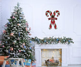 Christmas Candy Cane Garden Stake Decor, Metal Candy Cane Hanging Welcome Sign Outdoor Yard Sign Lawn Stake 27.5"H, Merry Christmas Yard Decor Xmas Holiday Decoration