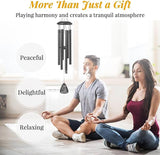 25th Anniversary Wind Chimes Gifts for Men Women,Romantic 25 Year Anniversary for Couples, Wife, Husband, Parents, Friends, 25th Wedding Gifts Idea of Happy Anniversaries Decorations,Black