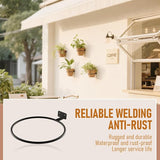 Wall Pot Holder Bulk 6in 3Pack Ring Plant Hanger, Metal Planter Hooks Wall Mounted Bracket Heavy Duty for Outdoor Indoor Black