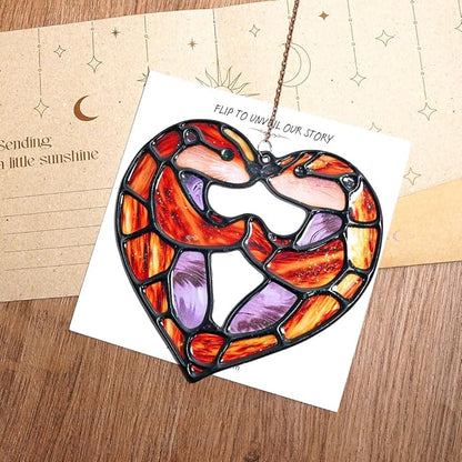 Otter Lover Handmade Resin Suncatchers, Artisan Boho Sun Catcher Stained Glass Effect Window Hanging Garden Decor, Gift for Mother's Day Mom Grandma Wife Women