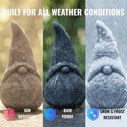 OLOMA Garden Gnome Statue Concrete Stone Outdoor Decor Heavy Weather Resistant Sculpture with Protective Resin Coating Sculpture Decorative Accent for Yard Patio Lawn Landscape Accent