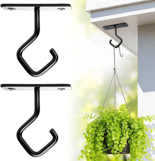 AJART Ceiling Hooks for Hanging Plants - Iron Plant Hanger for Wall Mount - 2 Pack/2.5 Inch Ceiling Hook for Indoor Use
