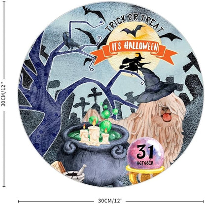 Retro Metal Sign 12"x12",Happy Halloween Scary Night Grave Witch Bats Trick Or Treat Dog Aluminum Tin Metal Sign for Home Living Room Bedroom Garden Farm Patio Decor Wall Art Poster